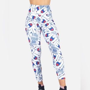 Champion High-Waisted Jock Tag AOP Leggings size M (leggings only)